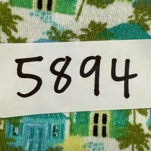 J Jill Pull On Skirt Cotton Modal Tropical Houses Palm Trees Print Women's S - Picture 11 of 11